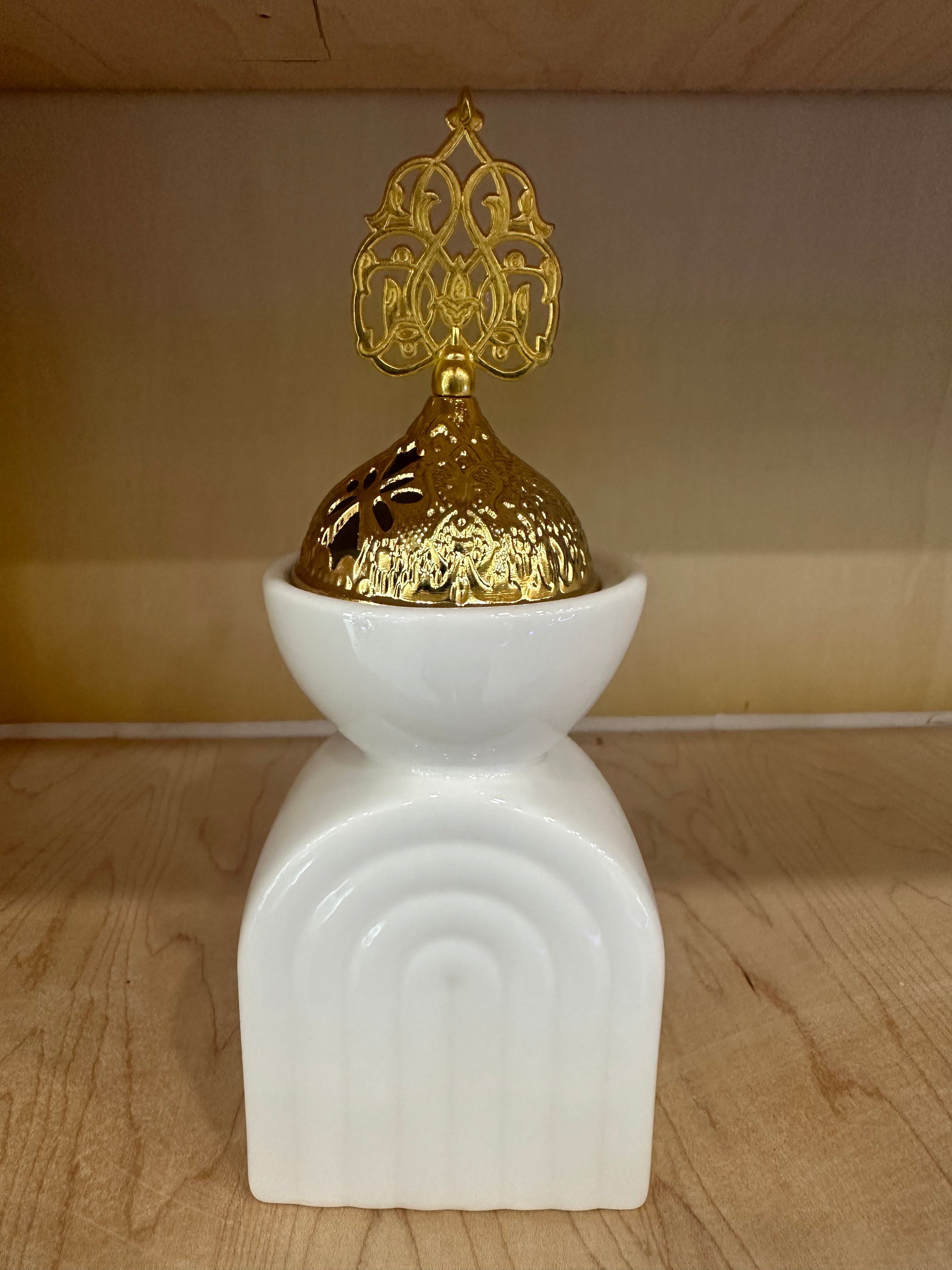 White Arch Vase Incense Burner