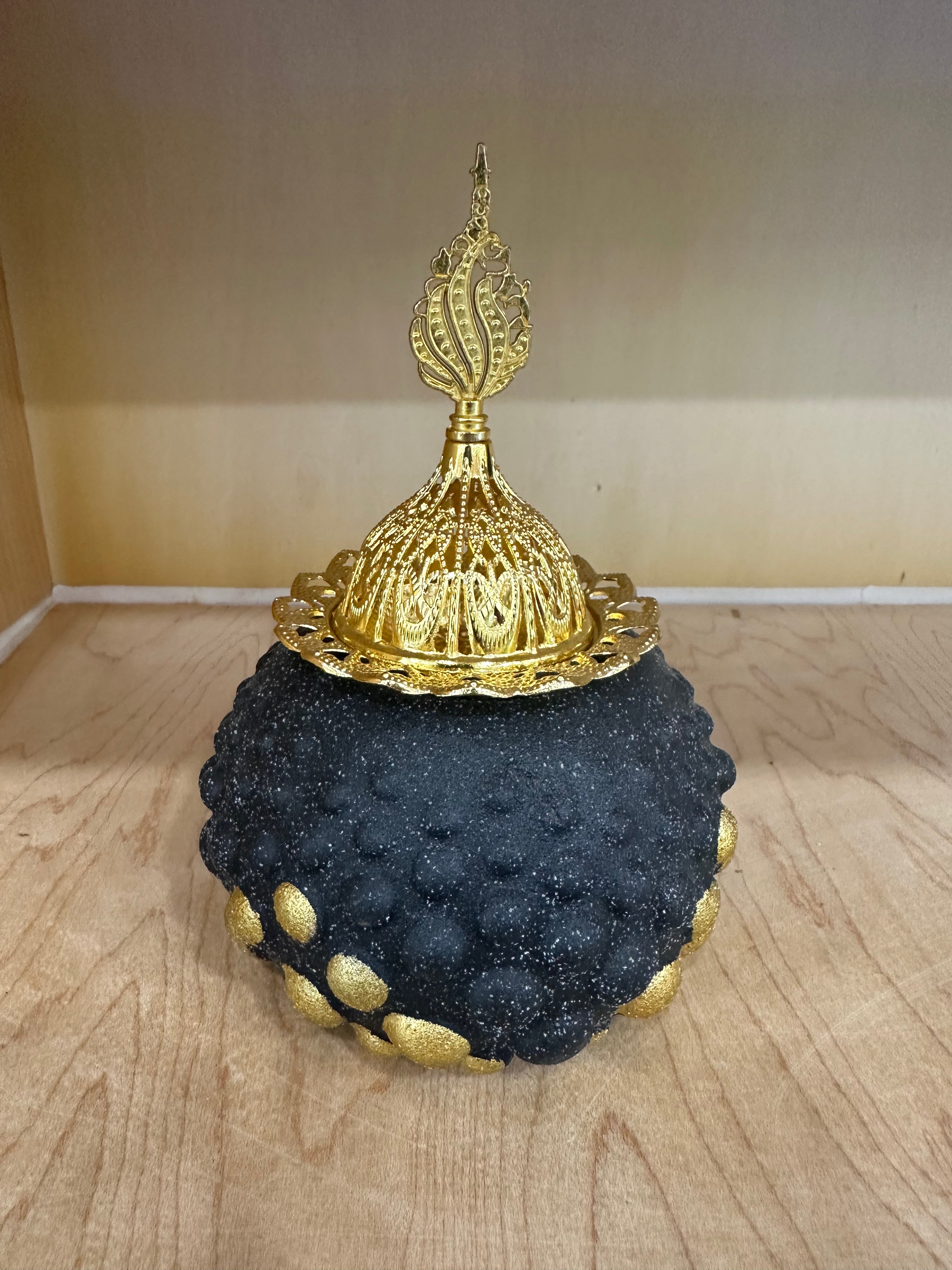 Black or White and Gold Sphere Incense Burner