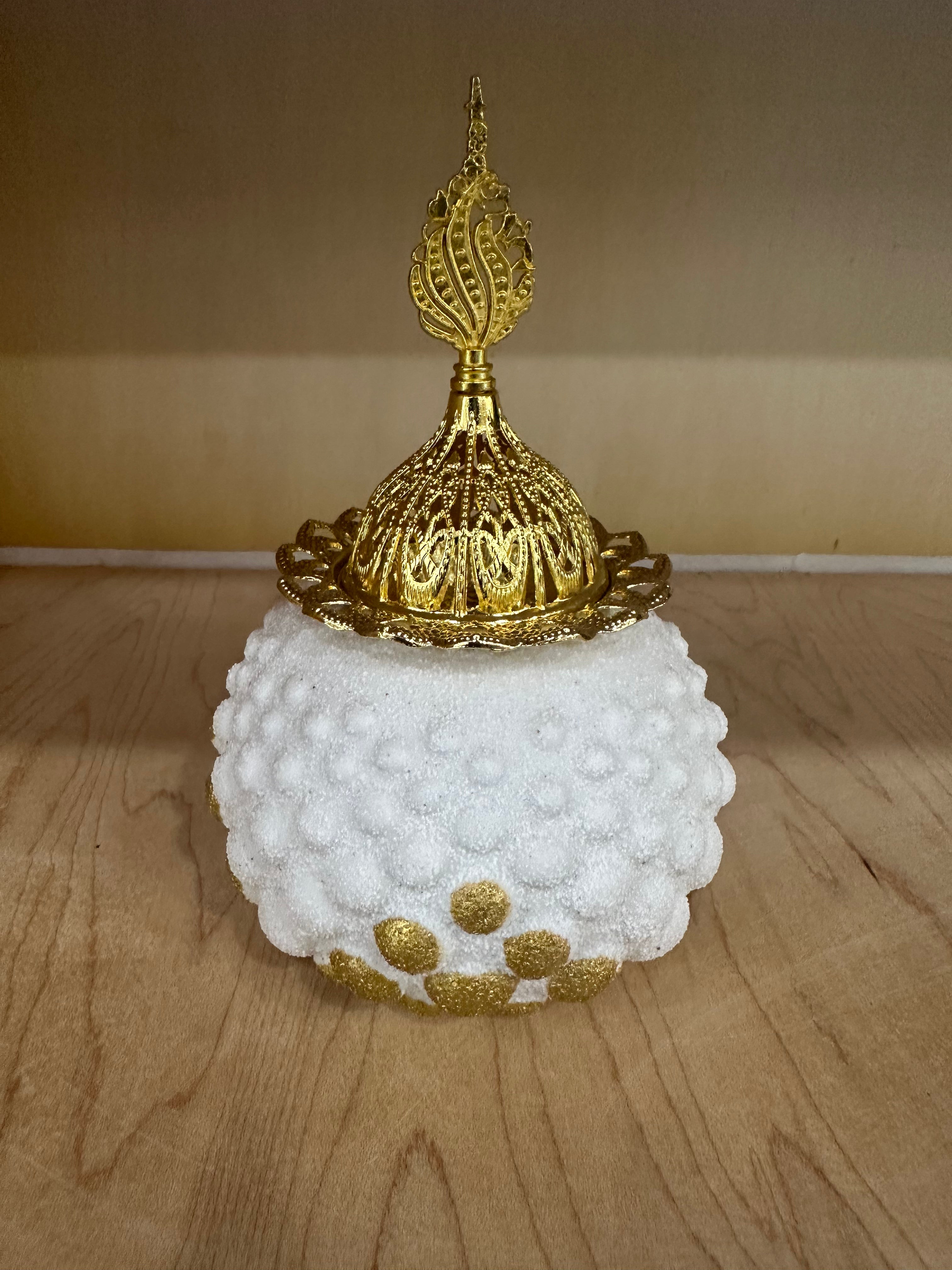 Black or White and Gold Sphere Incense Burner